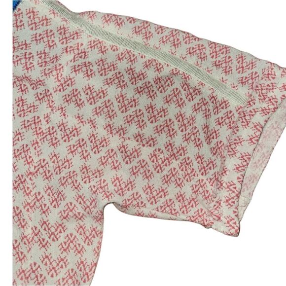 Anthropologie Embroidered Split Back IKAT embroidered Short Sleeve Tunic Top M - Picture 12 of 16
